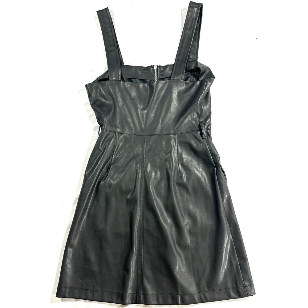 Love Tree Vegan Leather Sleeveless Strappy Dress Size Small No Belt - Picture 10 of 12